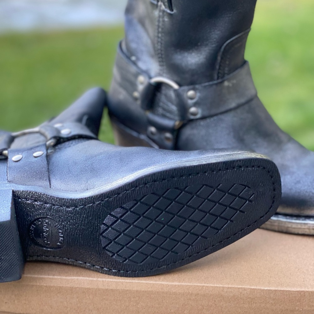 Women’s  Frye Harness Black Leather Boots